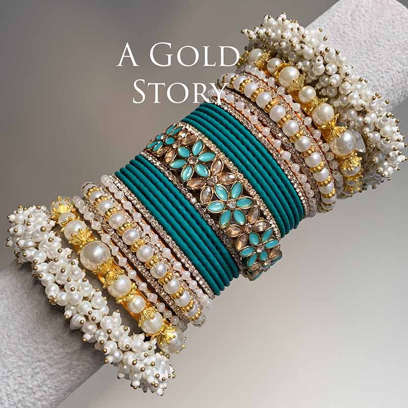 NAWAL BRIDAL BANGLES SET TEAL