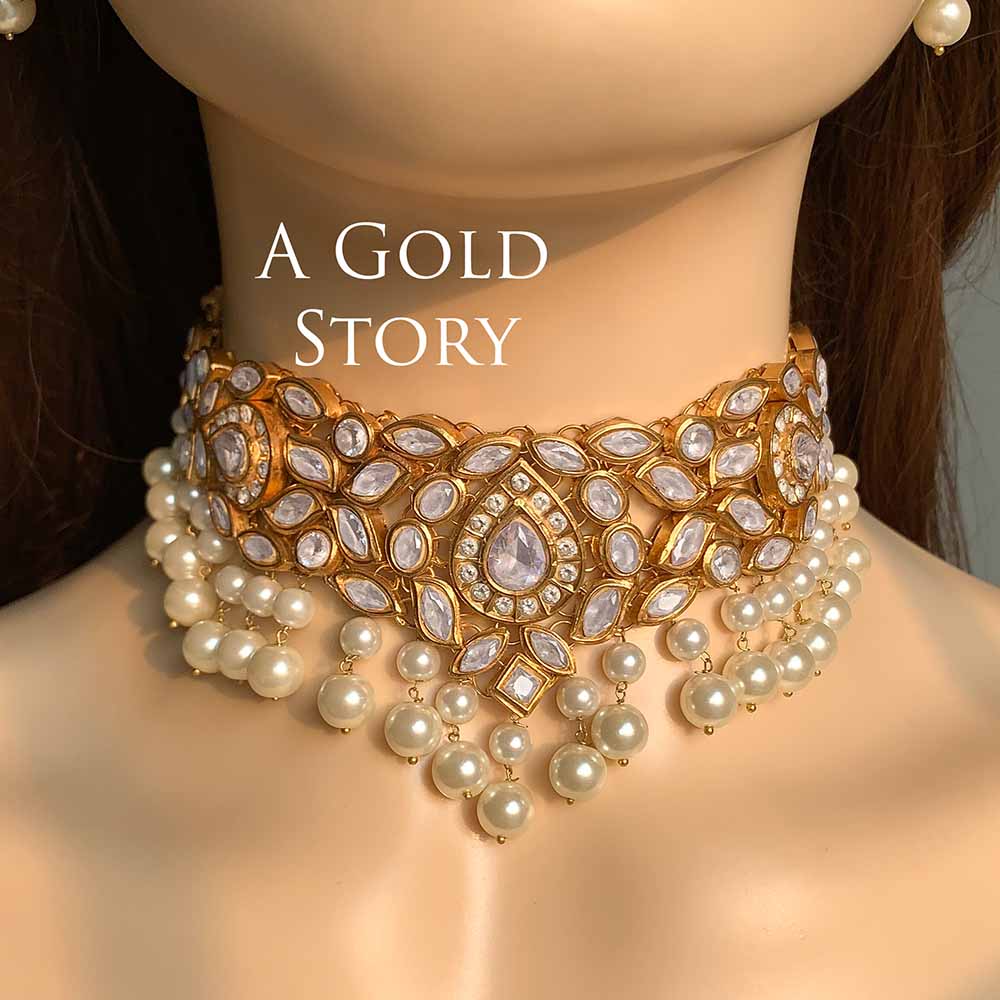 HIBISCUS BRIDAL KUNDAN POLKI SET