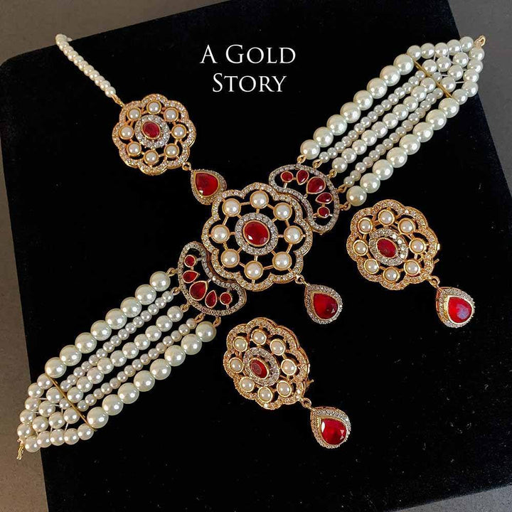 SAANVI CHOKER SET RED