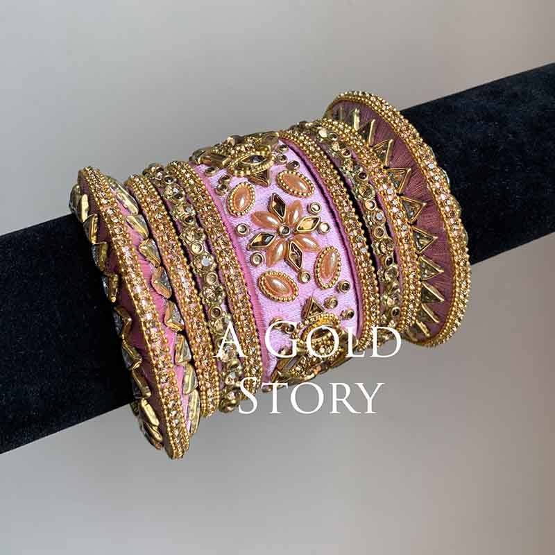 MINAKSHI BANGLES BABY PINK - A GOLD STORY