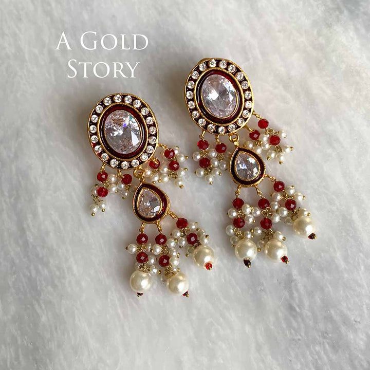 ANGNA BRIDAL SET EMERALD MAROON/ RED