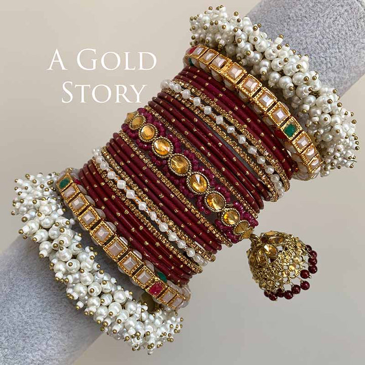 ANABIA BRIDAL BANGLES SET MAROON