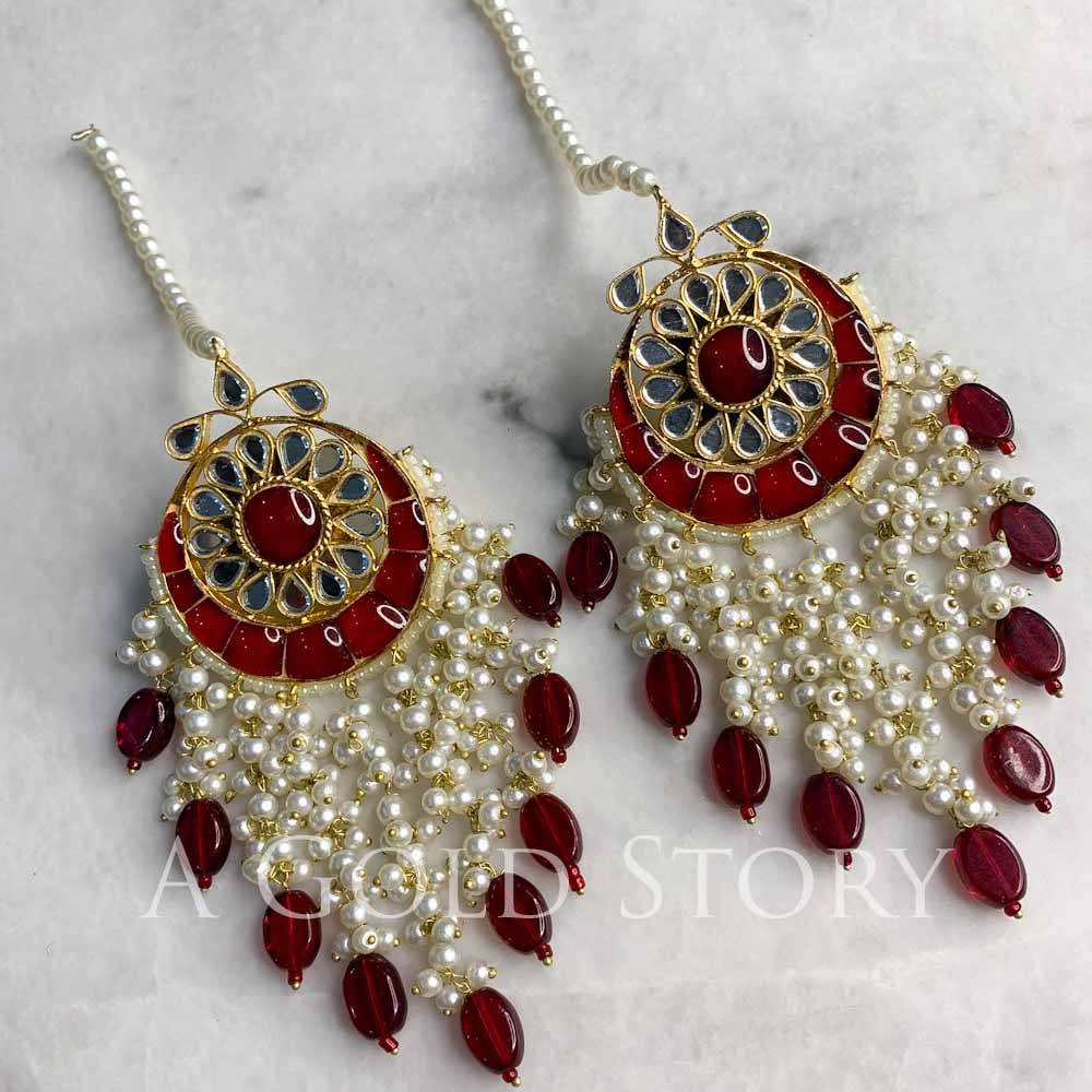 AMIRA EARRINGS RED/MAROON - A GOLD STORY