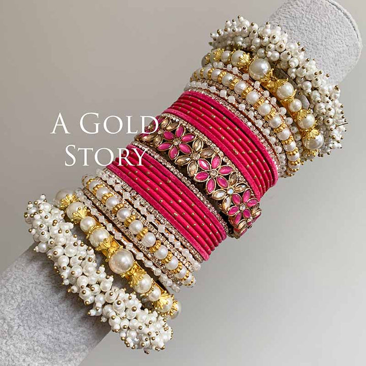 NAWAL BRIDAL BANGLES SET HOT PINK