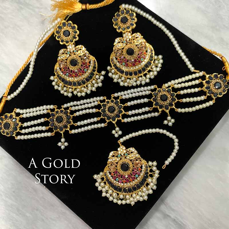 SHANZAY CHOKER SET BLUE