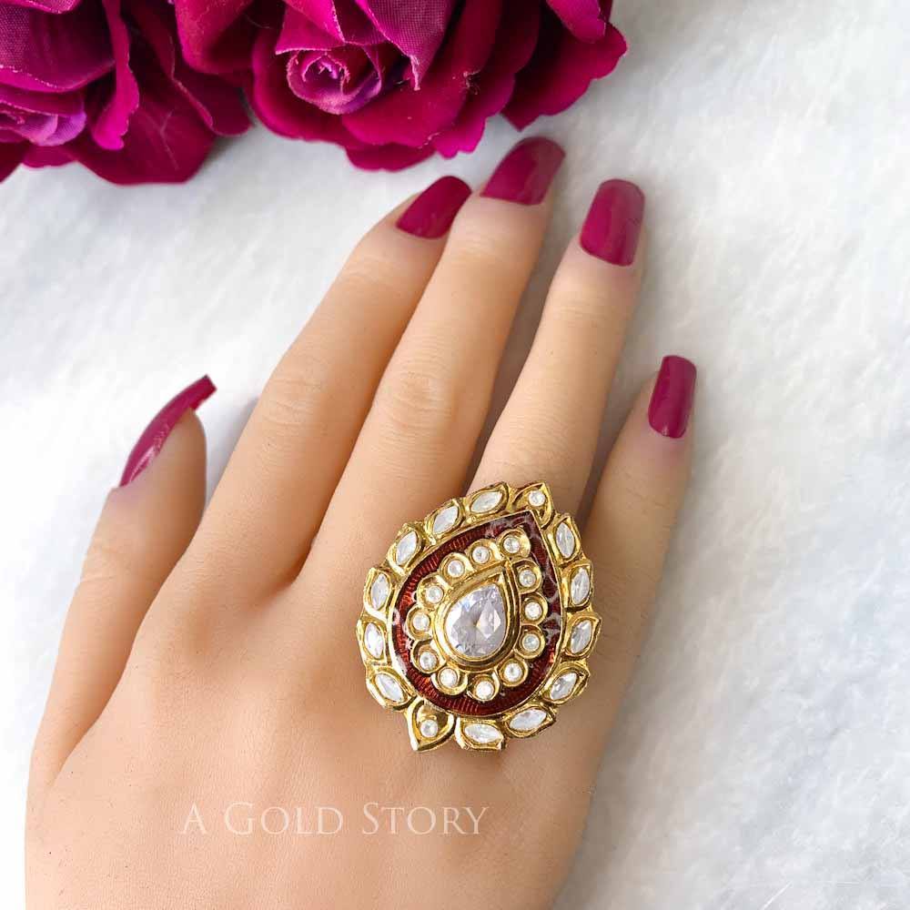 HAJAR RING MAROON/RED - A GOLD STORY