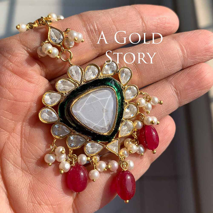 ABISHA KUNDAN POLKI BRIDAL SET