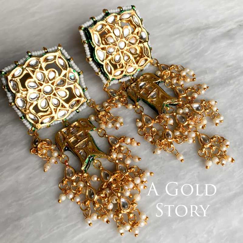 AZITA KUNDAN EARRINGS & TIKKA
