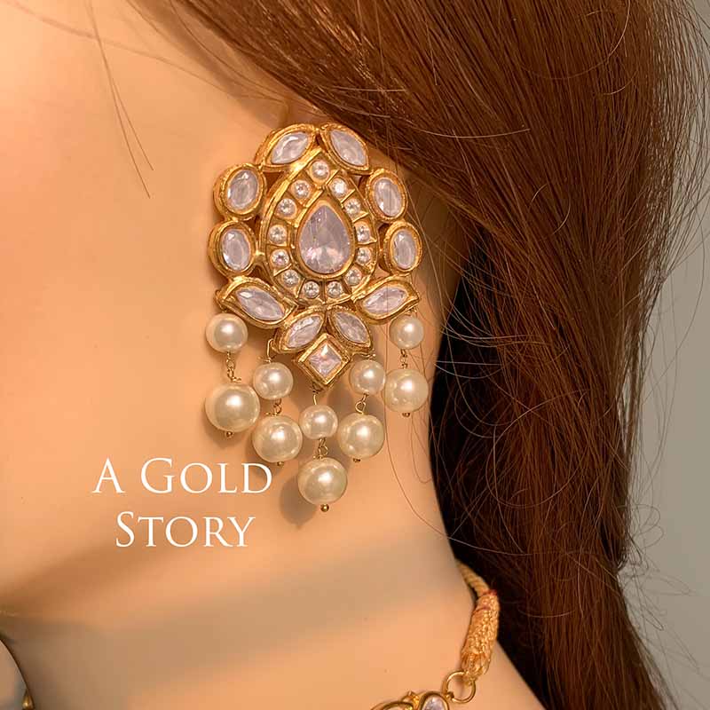 HIBISCUS BRIDAL KUNDAN POLKI SET