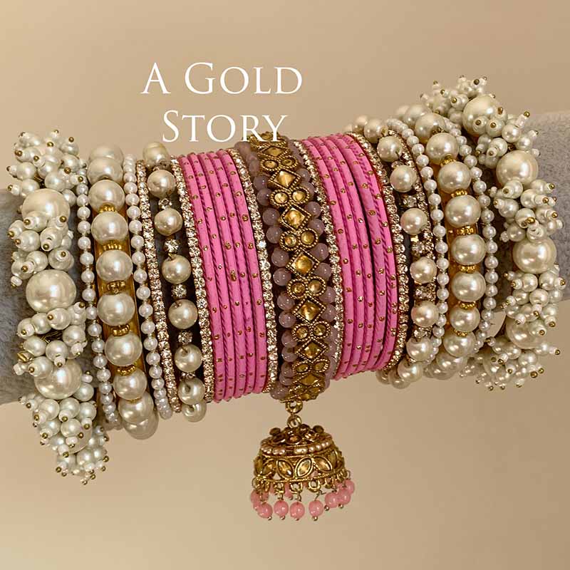 AFAANAA BRIDAL BANGLES SET PINK