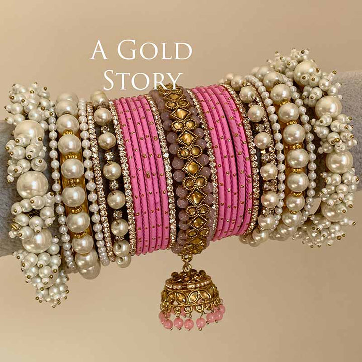 AFAANAA BRIDAL BANGLES SET PINK