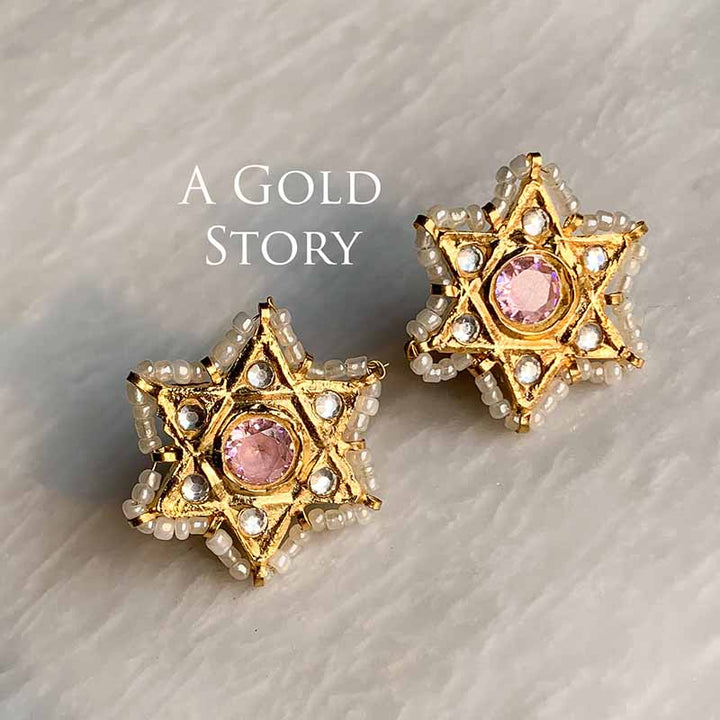 STAR KUNDAN STUDS PINK