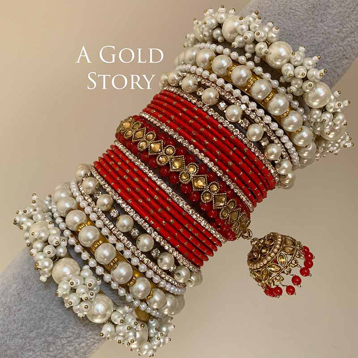 AFAANAA BRIDAL BANGLES SET RED