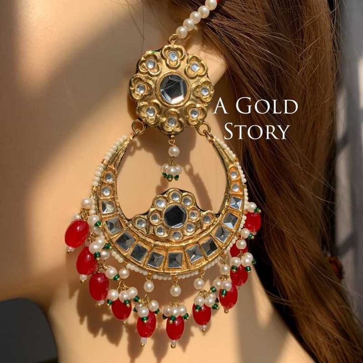 RUPA EARRINGS AND TIKKA RED