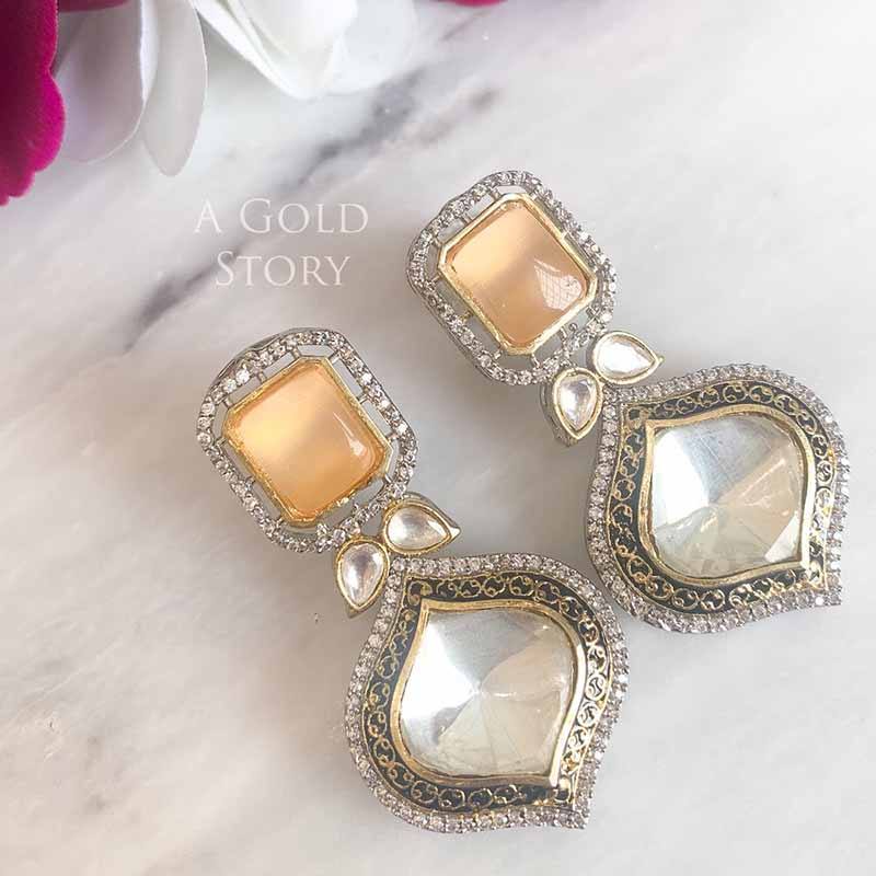 SUHANI EARRINGS PEACH - A GOLD STORY