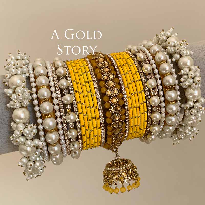 AFAANAA BRIDAL BANGLES SET YELLOW