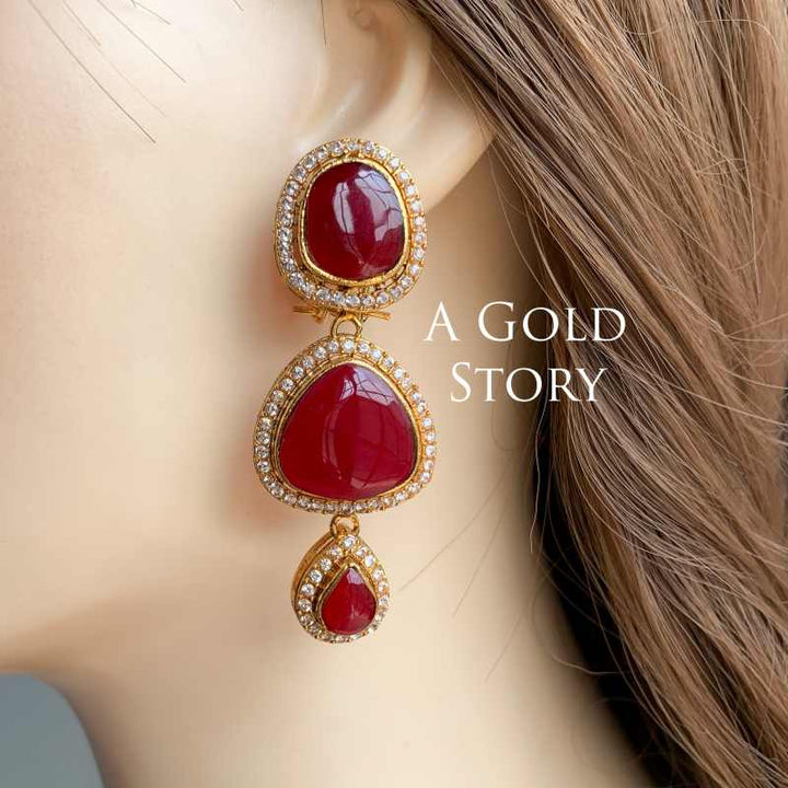 ANABIA EARRINGS RED/ MAROON