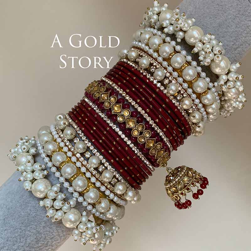 AFAANAA BRIDAL BANGLES SET MAROON