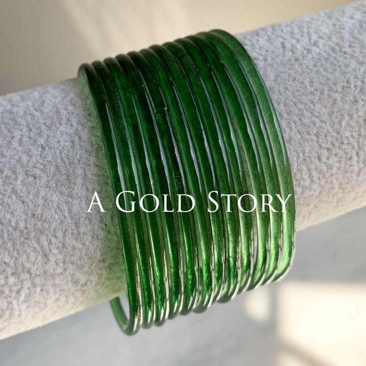 JELLY GLASS BANGLES EMERALD GREEN