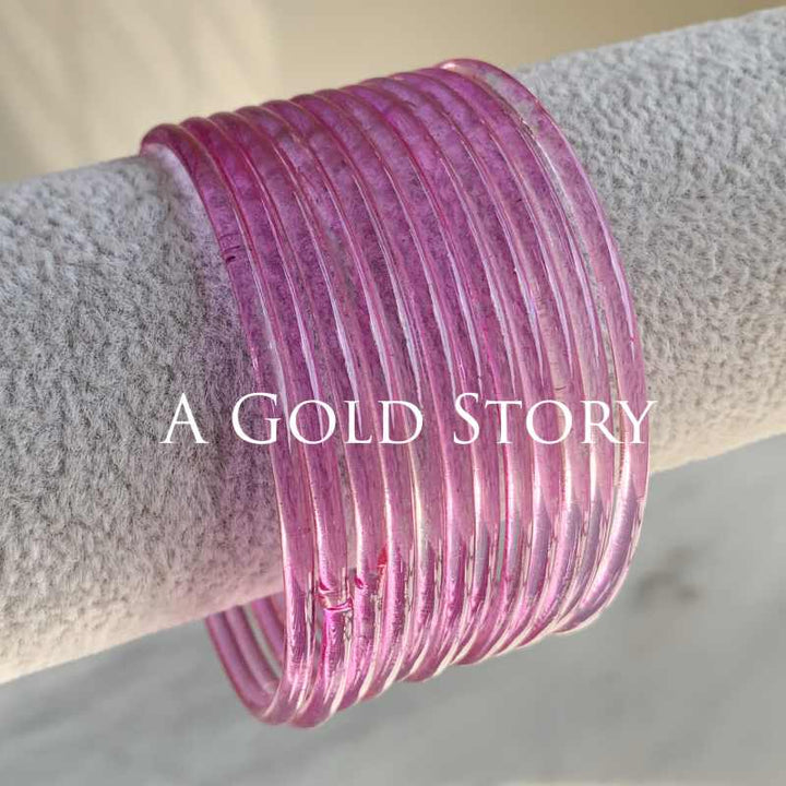 JELLY GLASS BANGLES BABY PINK