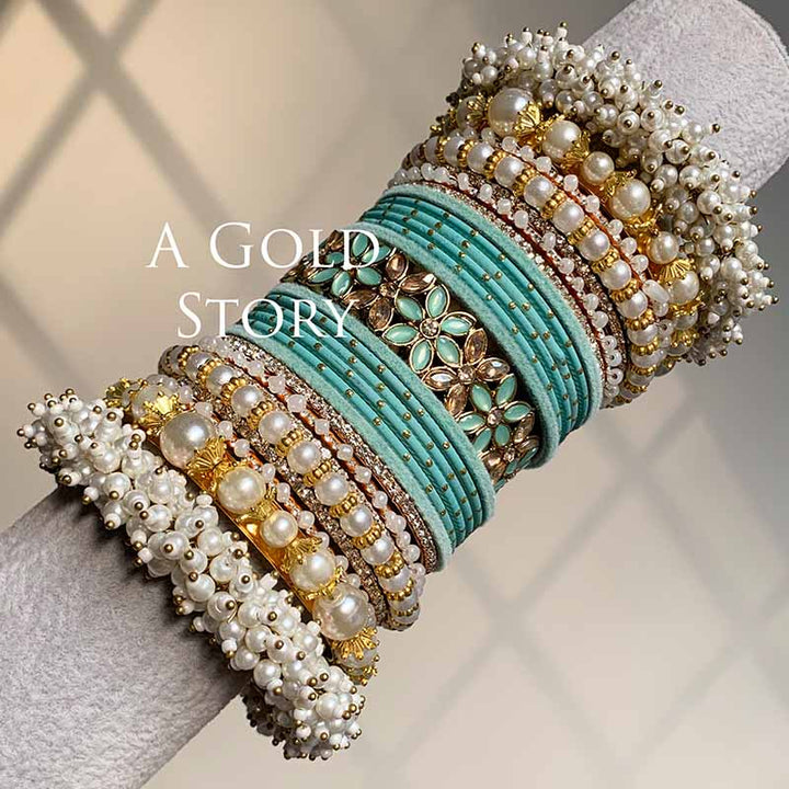 NAWAL BRIDAL BANGLES SET SEA GREEN