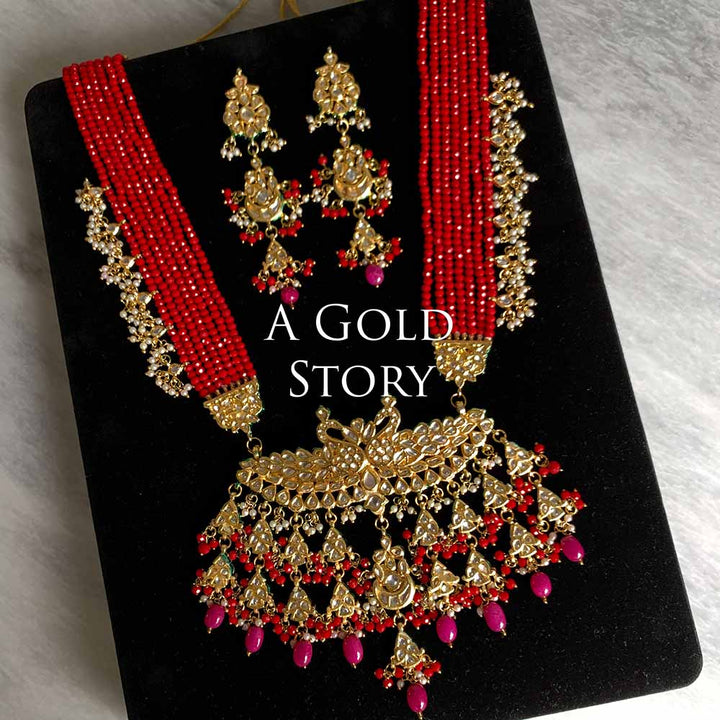 BARJAA KUNDAN MAALA SET RED