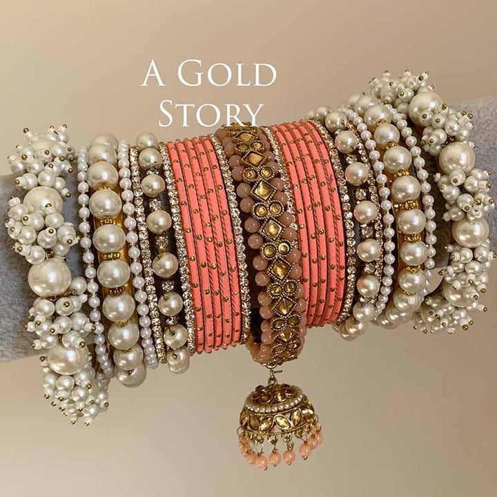 AFAANAA BRIDAL BANGLES SET DARK PEACH