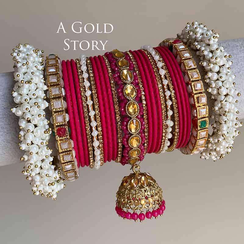 ANABIA BRIDAL BANGLES SET MAGENTA