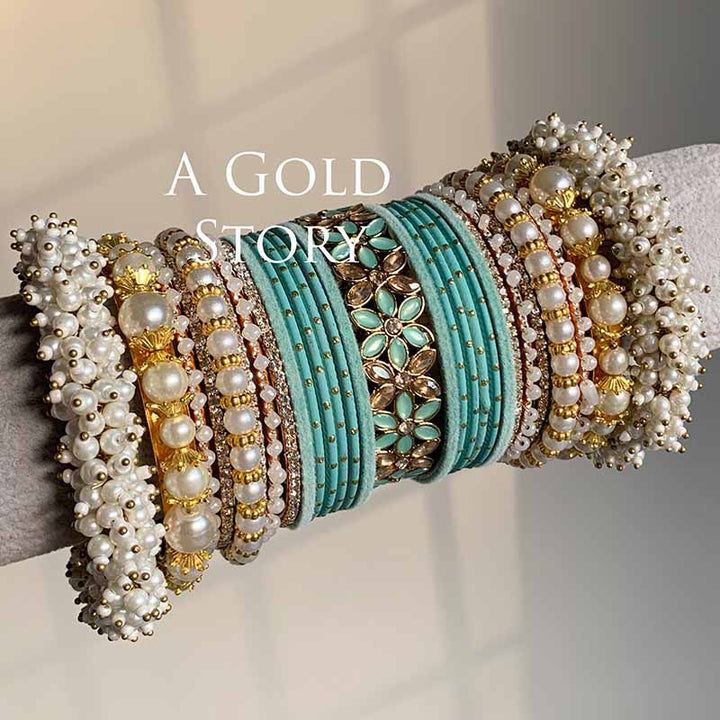 NAWAL BRIDAL BANGLES SET SEA GREEN