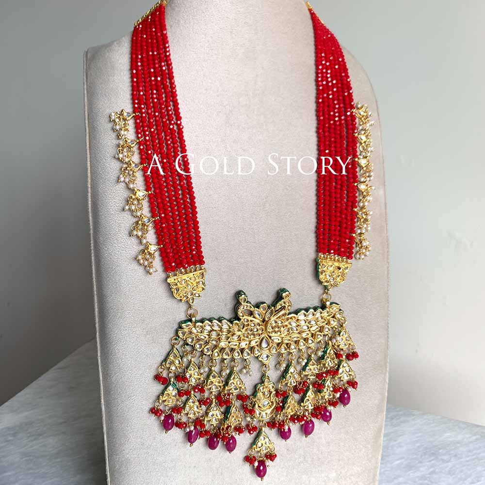 BARJAA KUNDAN MAALA SET RED