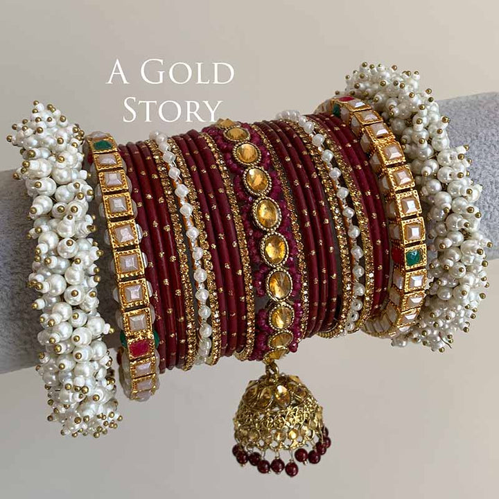 ANABIA BRIDAL BANGLES SET MAROON