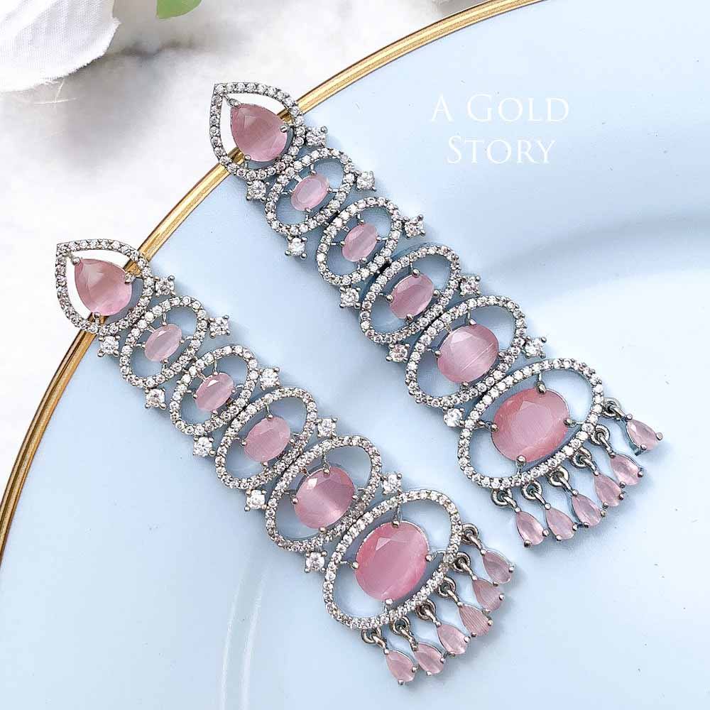 BLUSH EARRINGS BABY PINK - A GOLD STORY