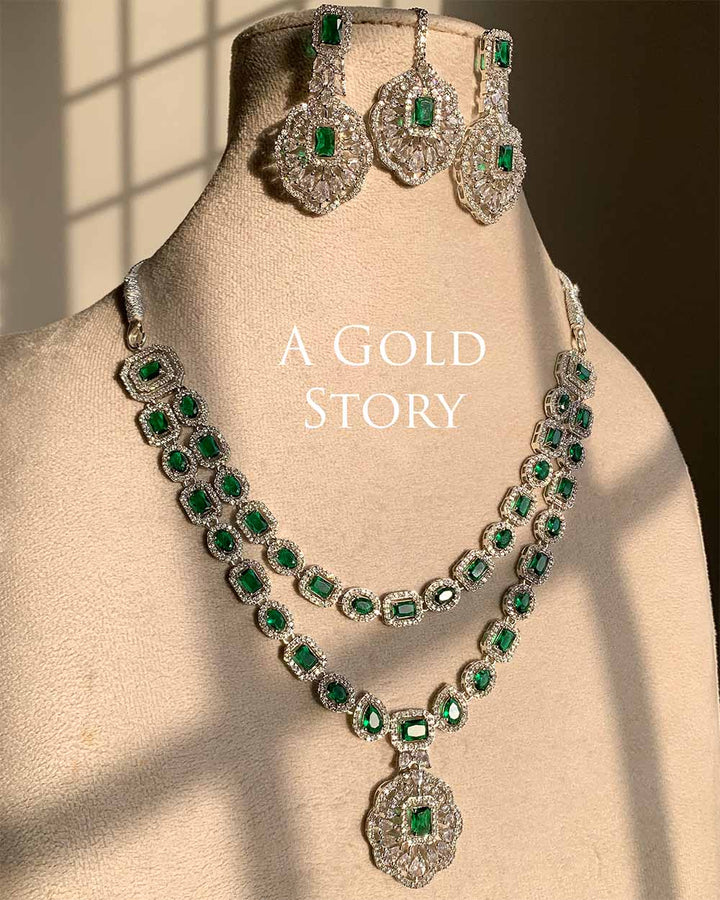 ORZAH NECKLACE SET EMERALD GREEN