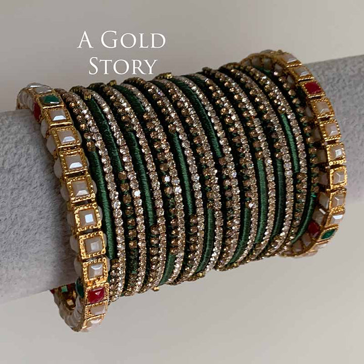 LARAH BANGLES SET EMERALD GREEN
