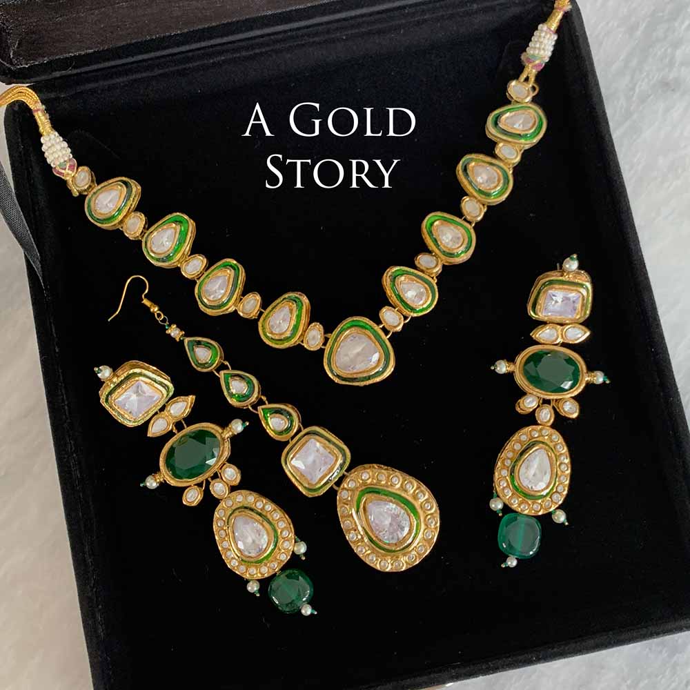 AZMIA KUNDAN POLKI NECKLACE SET