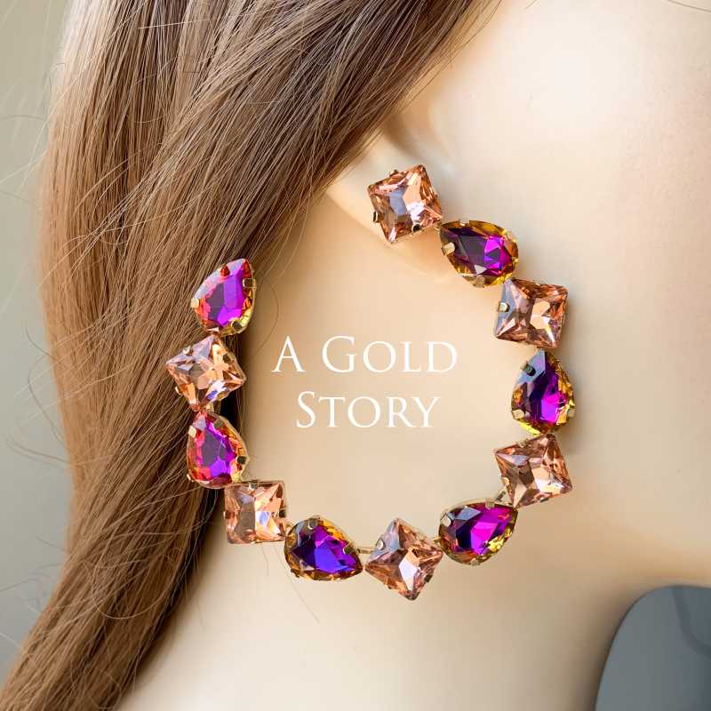FABEEHA EARRINGS PINK