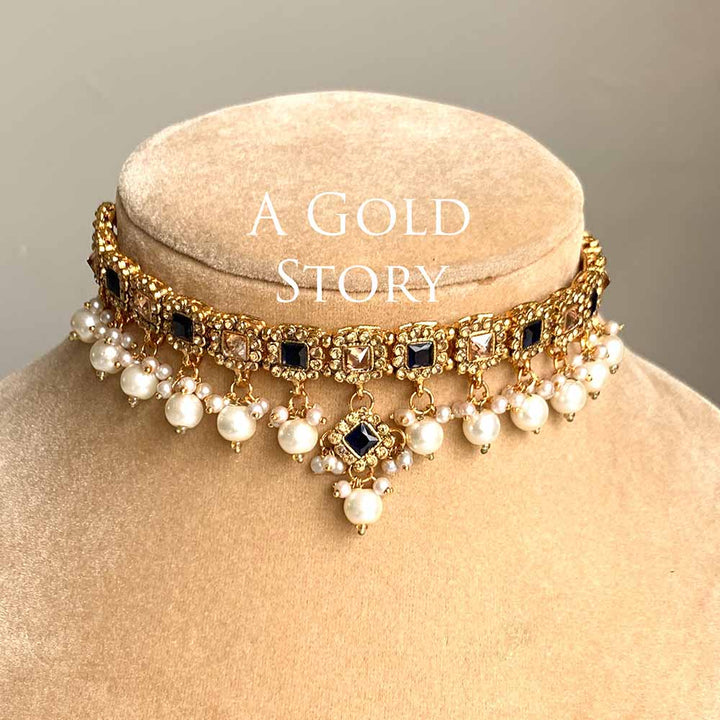 DANIA CHOKER SET BLUE