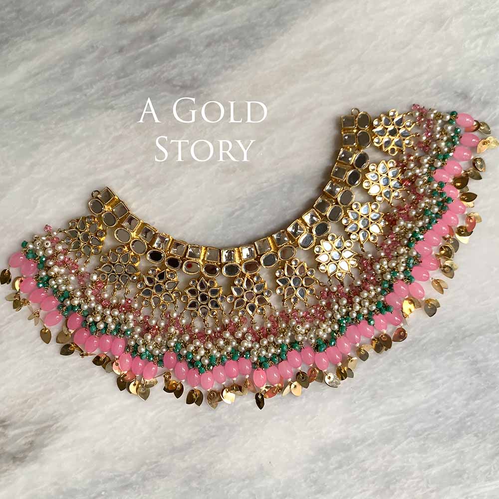 GAUHAR KUNDAN BRIDAL SET PINK