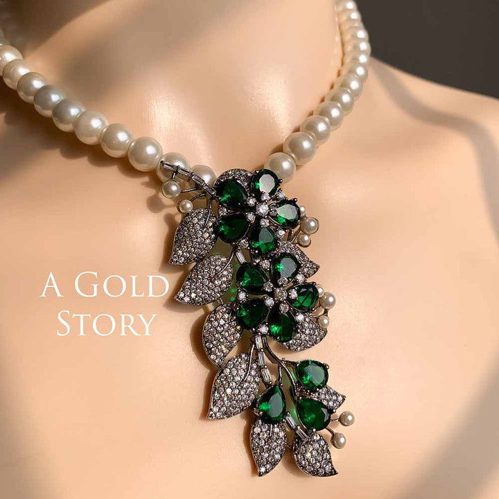 ARSHIN NECKLACE SET EMERALD GREEN