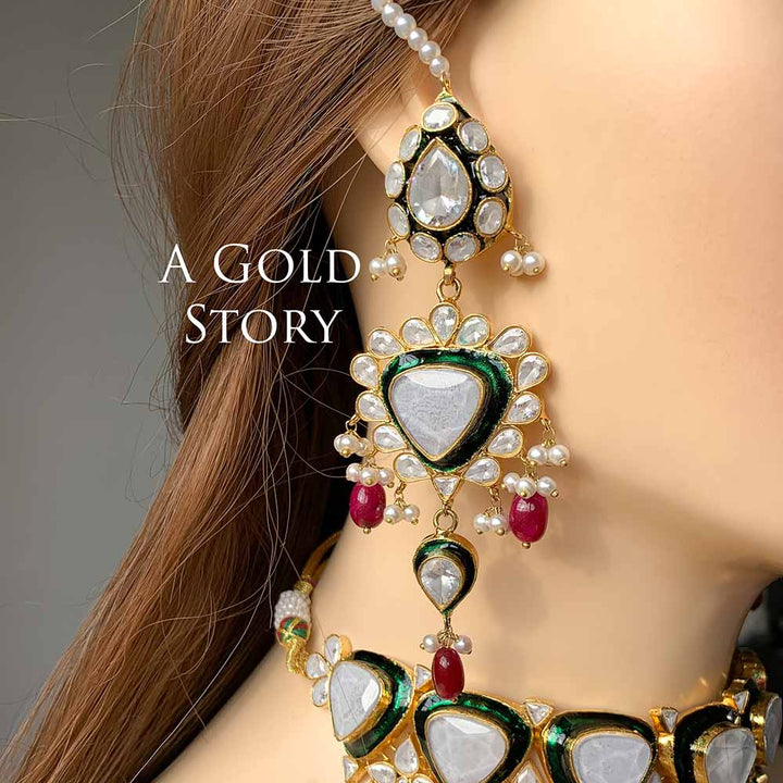 ABISHA KUNDAN POLKI BRIDAL SET