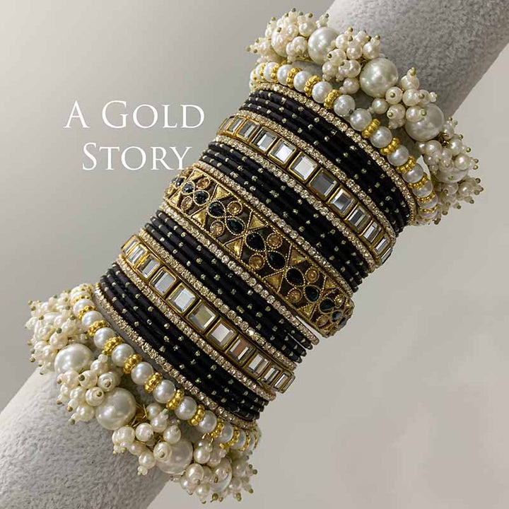 HADIYA BRIDAL BANGLES SET BLACK