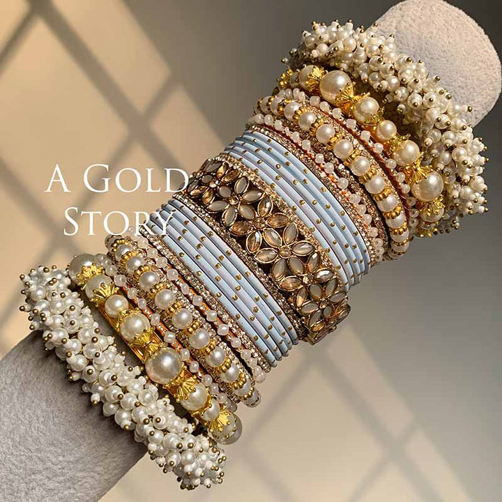 NAWAL BRIDAL BANGLES SET POWDER BLUE