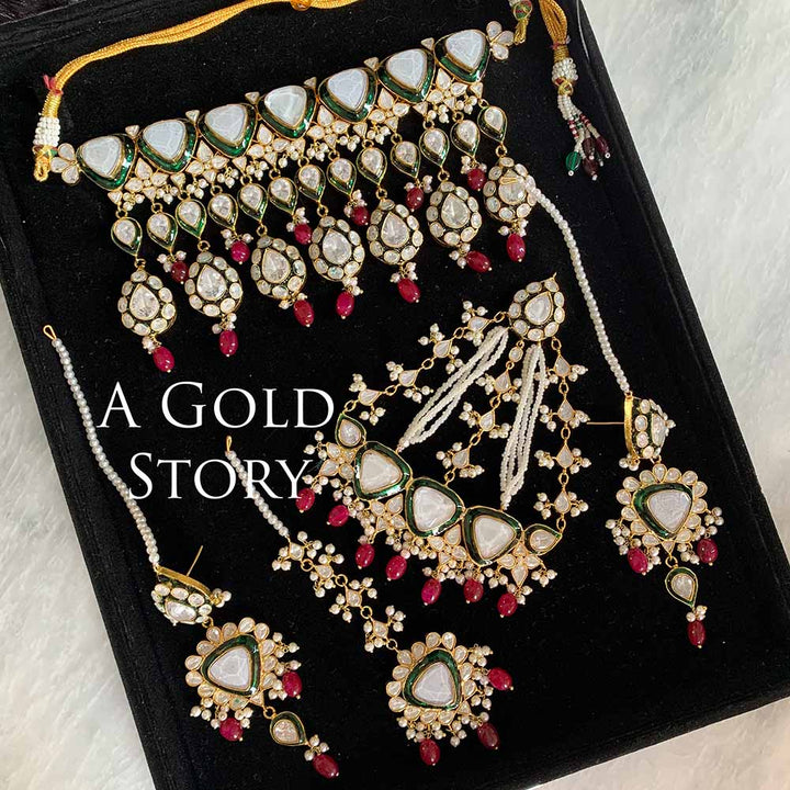 ABISHA KUNDAN POLKI BRIDAL SET