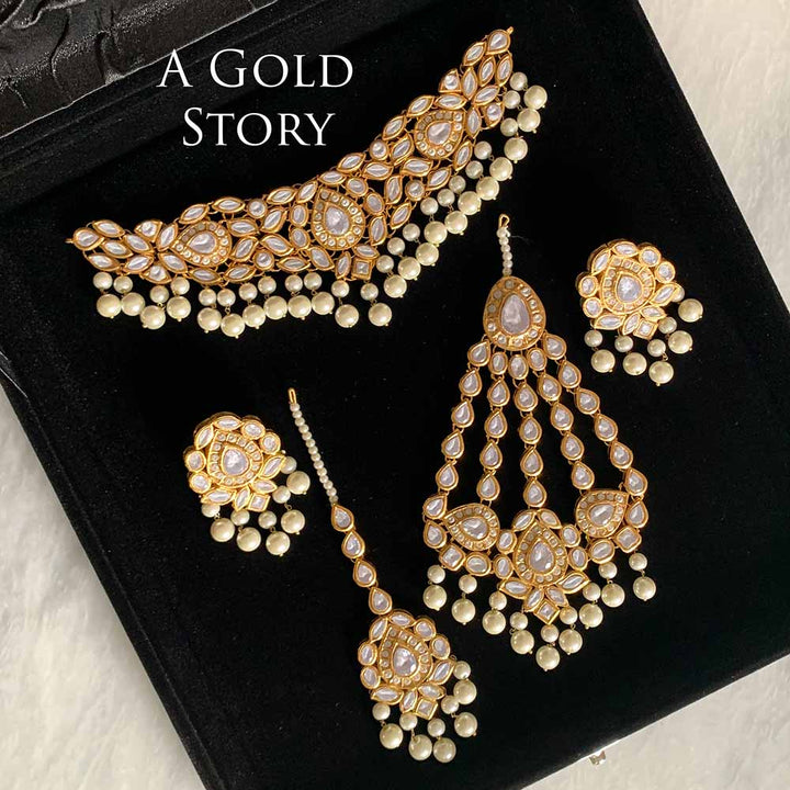 HIBISCUS BRIDAL KUNDAN POLKI SET