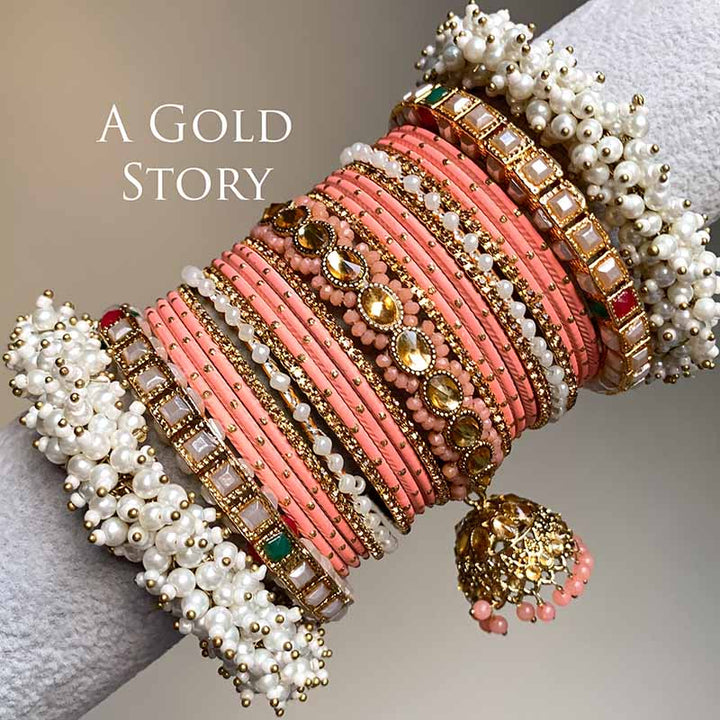 ANABIA BRIDAL BANGLES SET PEACH