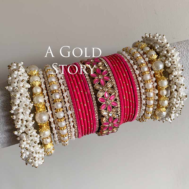 NAWAL BRIDAL BANGLES SET HOT PINK