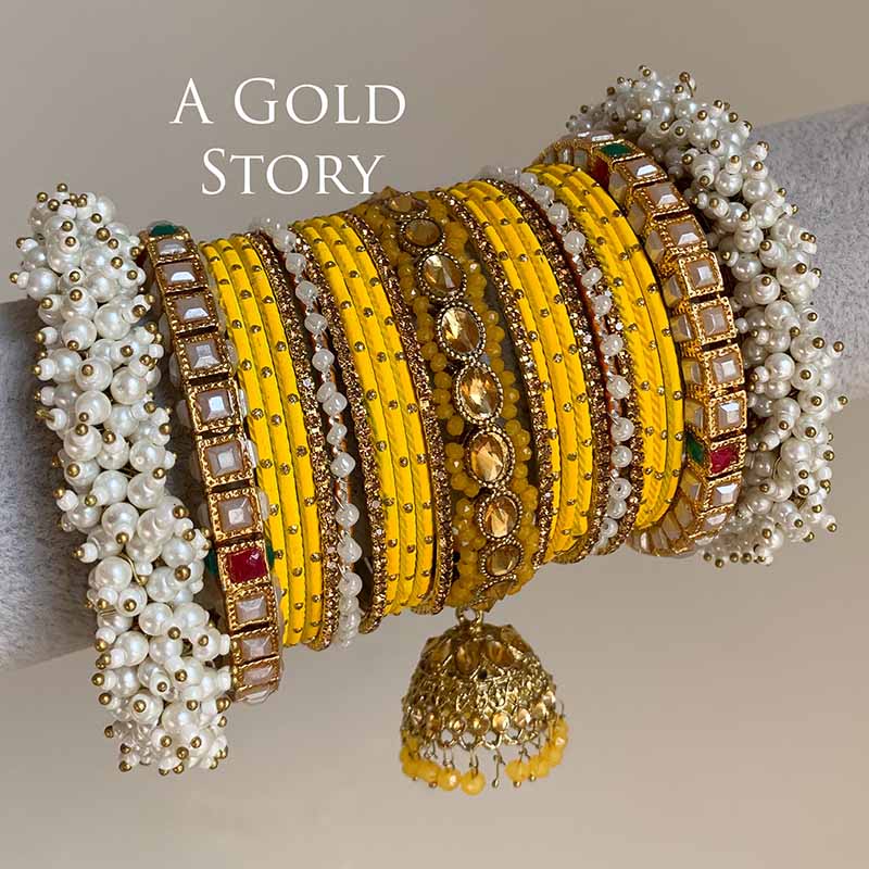 ANABIA BRIDAL BANGLES SET YELLOW