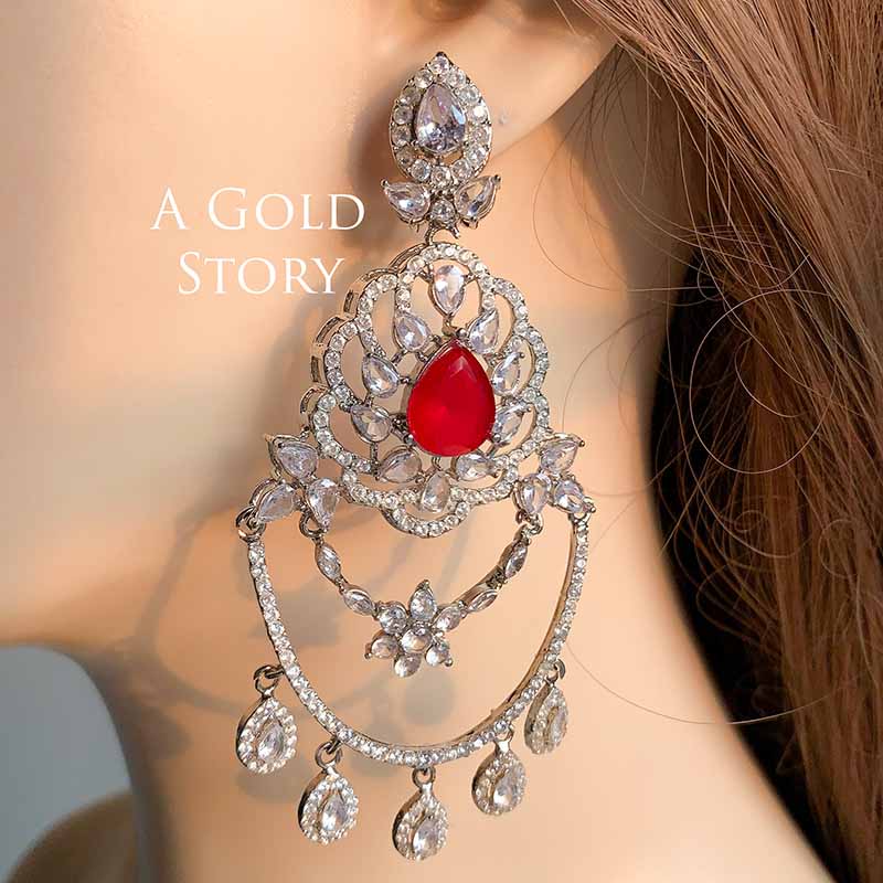 ABEER EARRINGS RED/ MAROON