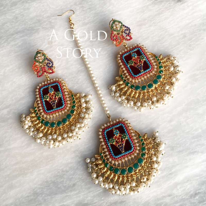 FRIDA EARRINGS AND TIKKA RED