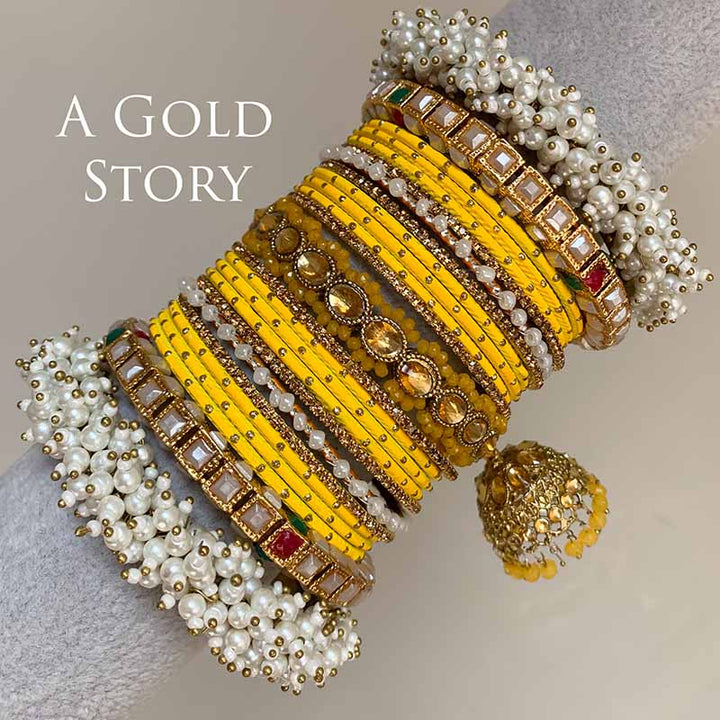 ANABIA BRIDAL BANGLES SET YELLOW
